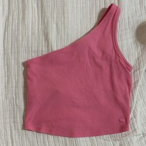 PINK Victoria's Secret Ribbed One-Shoulder Tank Top